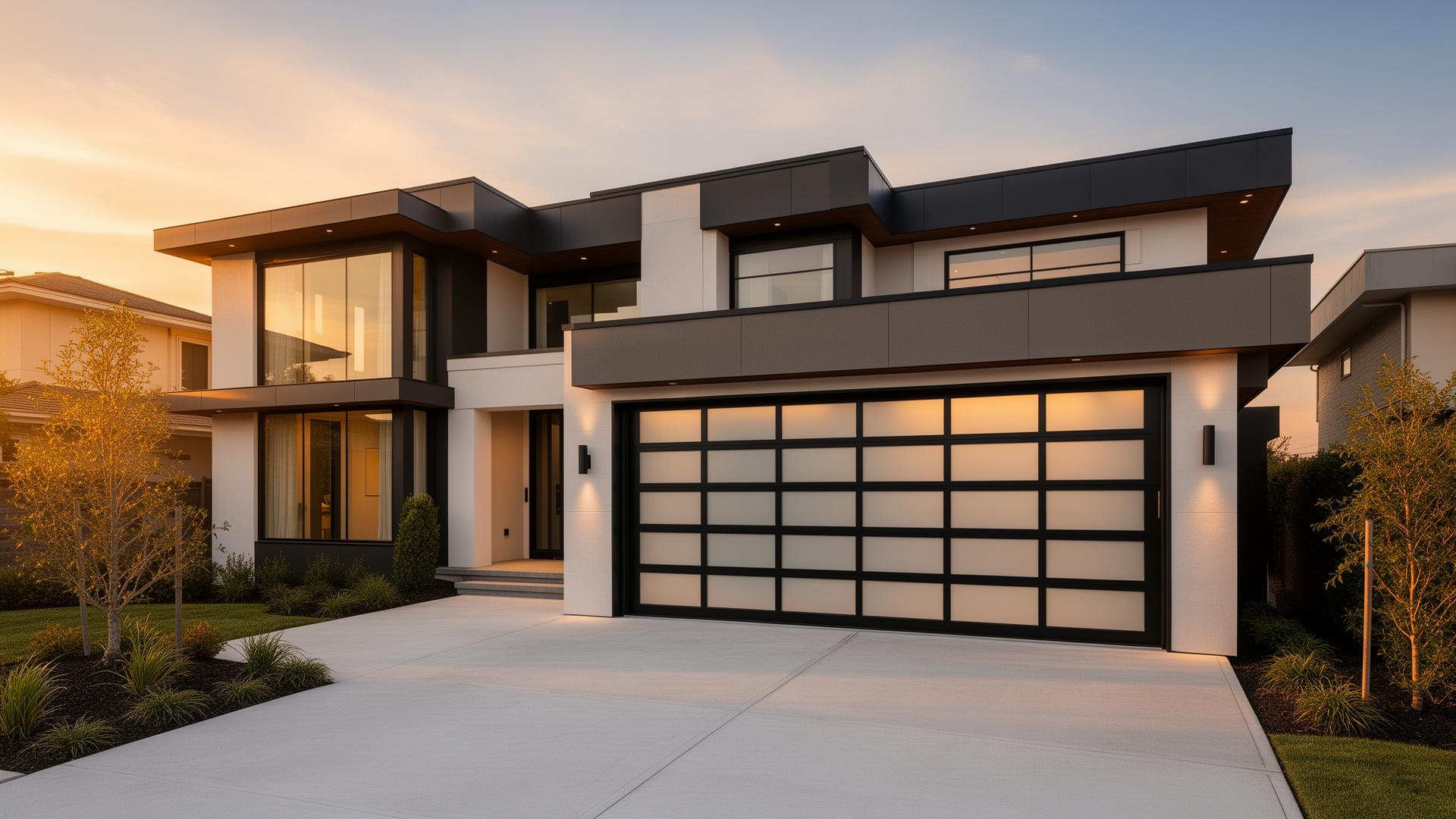 Modern residential garage door installation in Sachse, TX